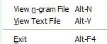 kfNgram File Menu